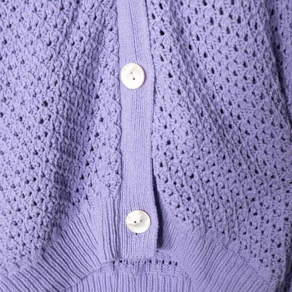 Madewell Women’s Cardigan Cottagecore Feminine Lilac Romantic Textured Knit XL - Picture 4 of 7